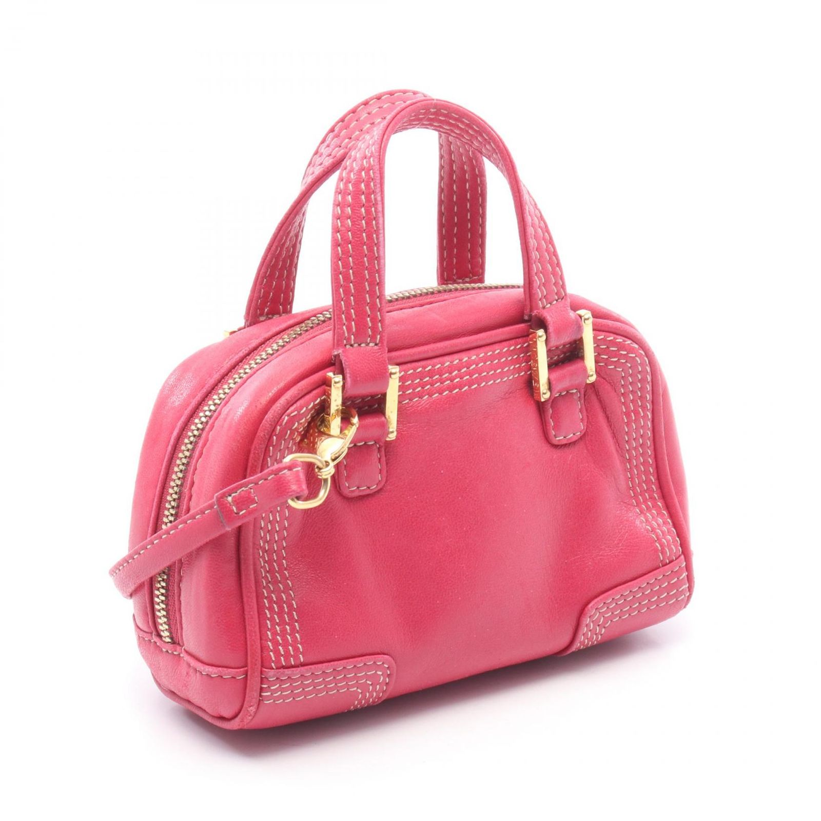ロエベ LOEWE ハンドバッグ アマソナ マイクロミニ 2WAY ピンク レザー アマソナ マイクロミニ レディース Used B