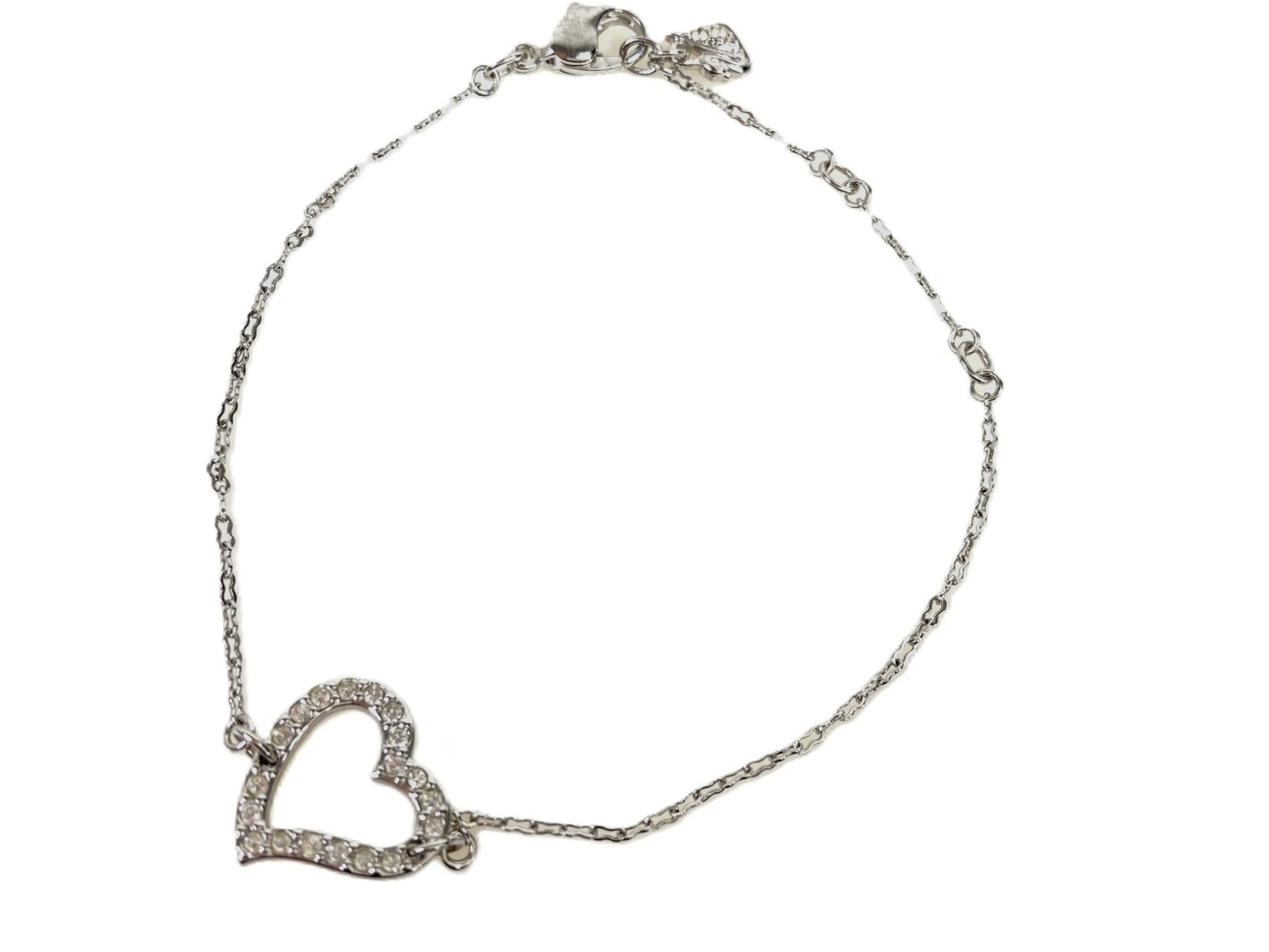 スワロフスキー　SWAROVSKI　クリスタル　ハートモチーフ　ブレスレット　シルバーカラー　送料無料