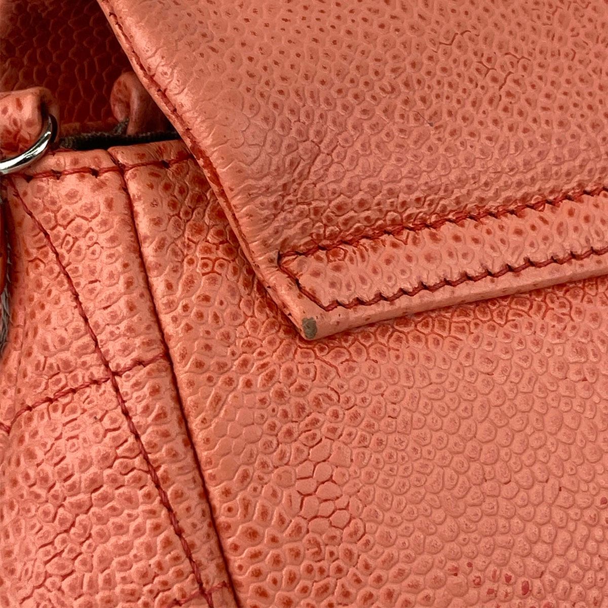 CHANEL シャネル ハーフムーン チェーンショルダーバッグ チェーンウォレット ショルダーバッグ A40033 レディース キャビアスキン オレンジ シルバー金具 中古 CHANEL シャネル ハーフムーン チェーンショルダーバッグ チェーンウォレット ショルダーバッグ A40033 レディース キャビアスキン オレンジ シルバー金具 中古