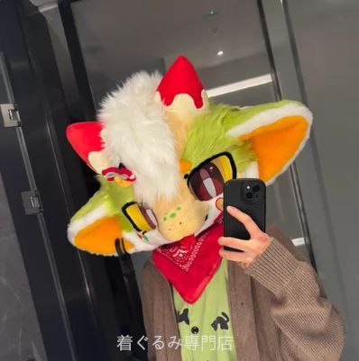 犬 猫 着ぐるみ ヘッド全頭 ヘッド ケモノ ファースーツ ぬいぐるみ コスプレ コスチューム kigurumi 一点物 B709