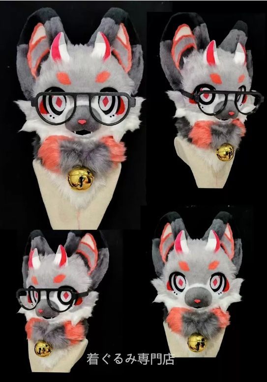 犬 猫 着ぐるみ ヘッド全頭 ヘッド ケモノ ファースーツ ぬいぐるみ コスプレ コスチューム kigurumi 一点物 B712