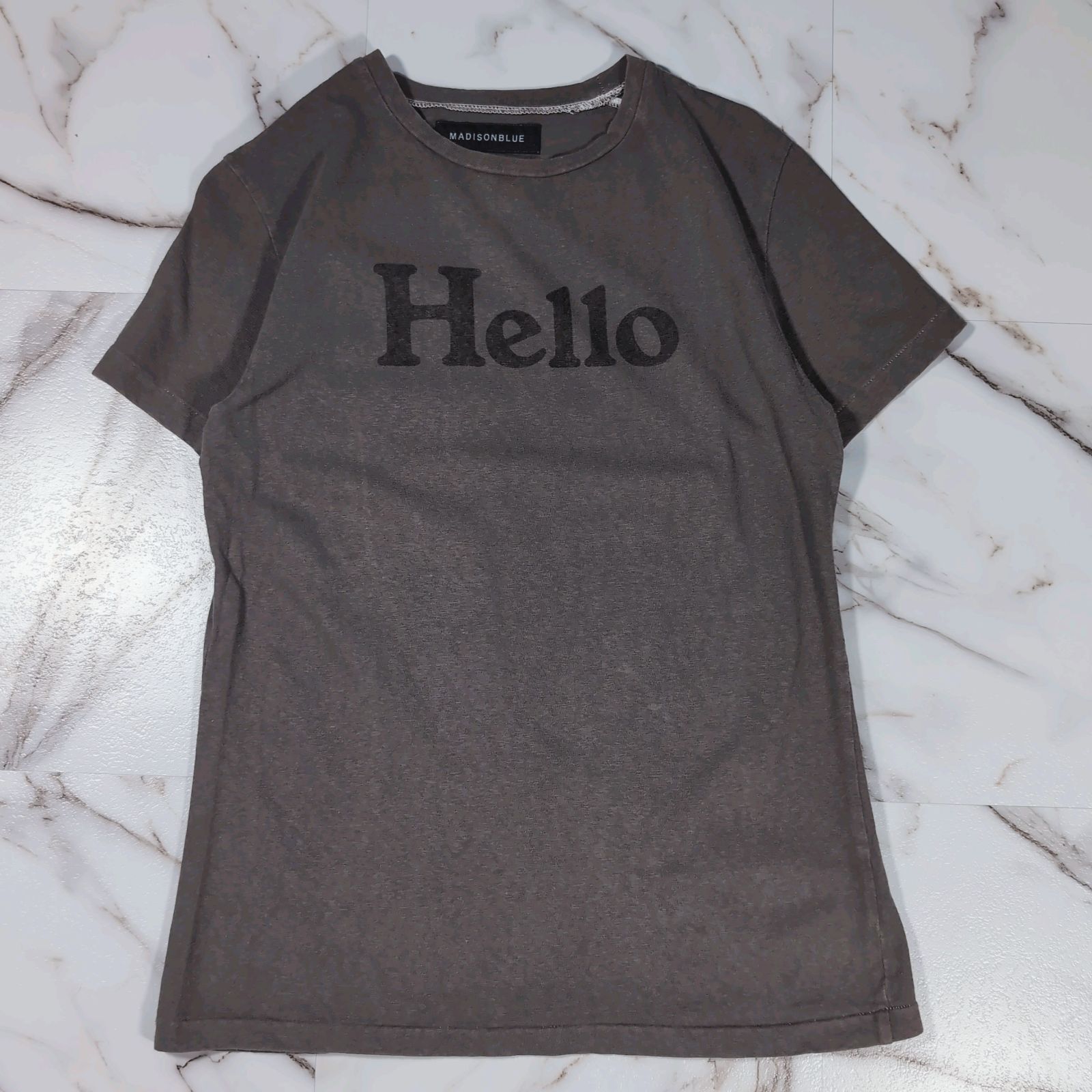 MADISONBLUE Hello TEE グレー 00(XS) 日本製 シングルステッチ 定価