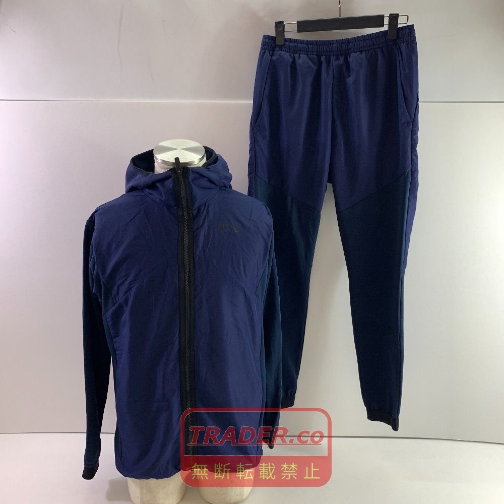 04w6749▽※【中古】Oakley オークリー トレーニングウェア ウィンドジャケット 412466JP トレーニングウェア ウィンドパンツ 422339JP セットアップ Mサイズ ネイビー【八王子店】
