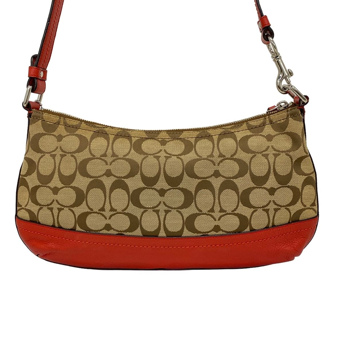 COACH(コーチ) ショルダーバッグ パーカーシグネチャーイーストウエストダッフル F24028 カーキ×レッド レザー