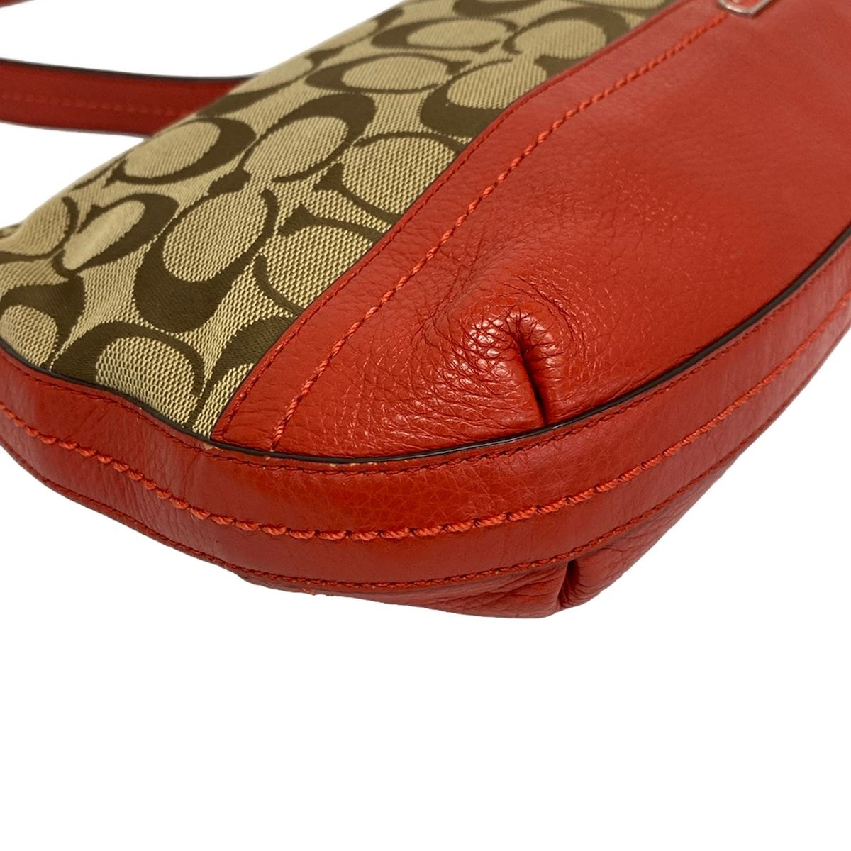 COACH(コーチ) ショルダーバッグ パーカーシグネチャーイーストウエストダッフル F24028 カーキ×レッド レザー