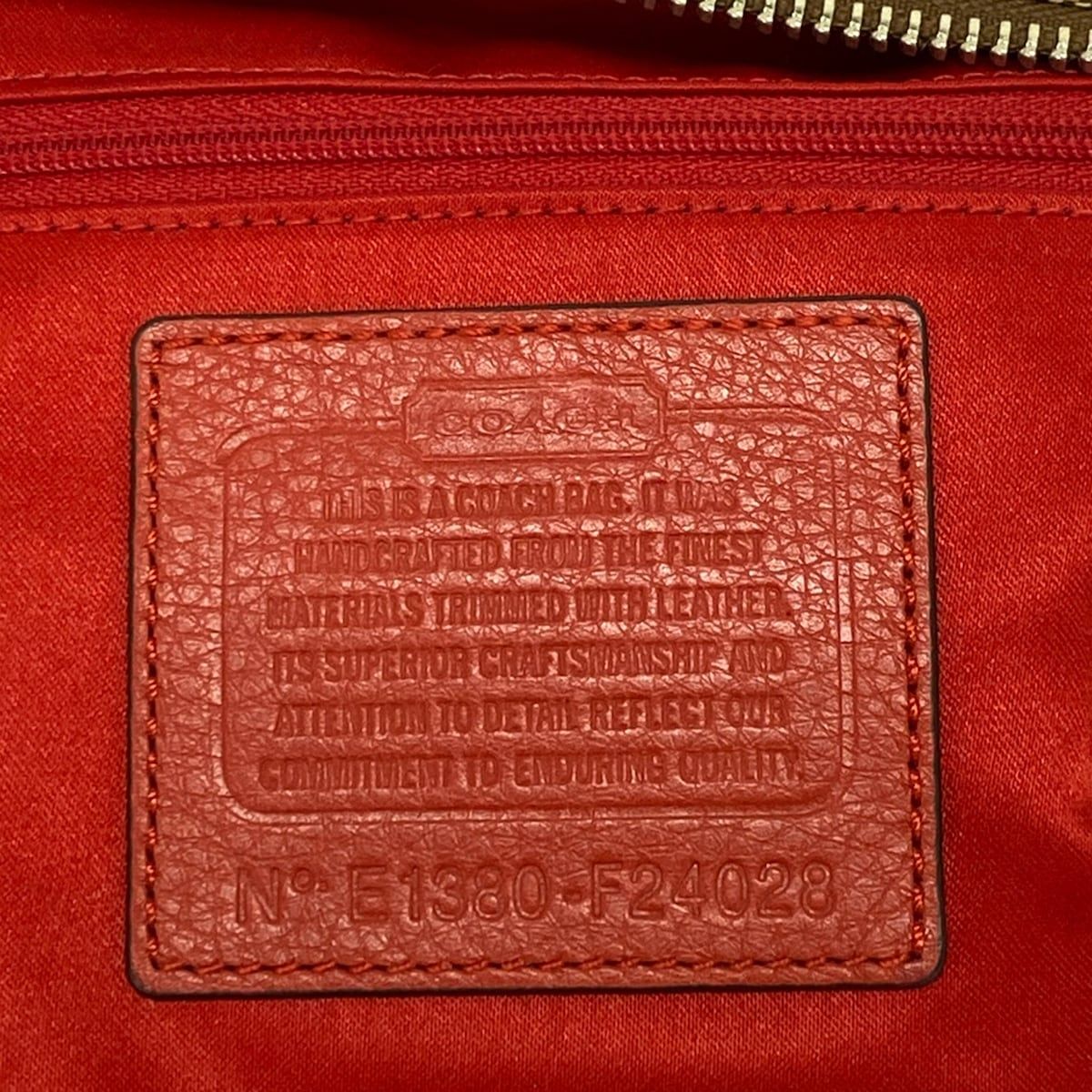 COACH(コーチ) ショルダーバッグ パーカーシグネチャーイーストウエストダッフル F24028 カーキ×レッド レザー
