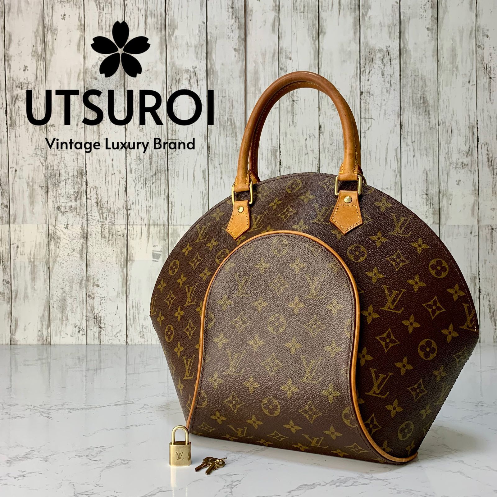 LOUIS VUITTON エリプス MM モノグラム レザー ハンドバッグ M51126 