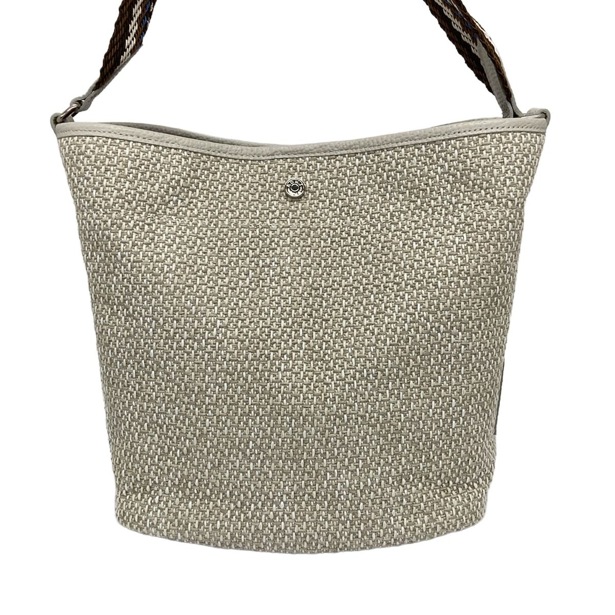 AccessoiresDeMademoiselle(ADMJ)(アクセソワ・ドゥ・マドモワゼル) ショルダーバッグ美品 ベージュ×グレー×マルチ レザー AccessoiresDeMademoiselle(ADMJ)(アクセソワ・ドゥ・マドモワゼル) ショルダーバッグ美品 ベージュ×グレー×マルチ レザー
