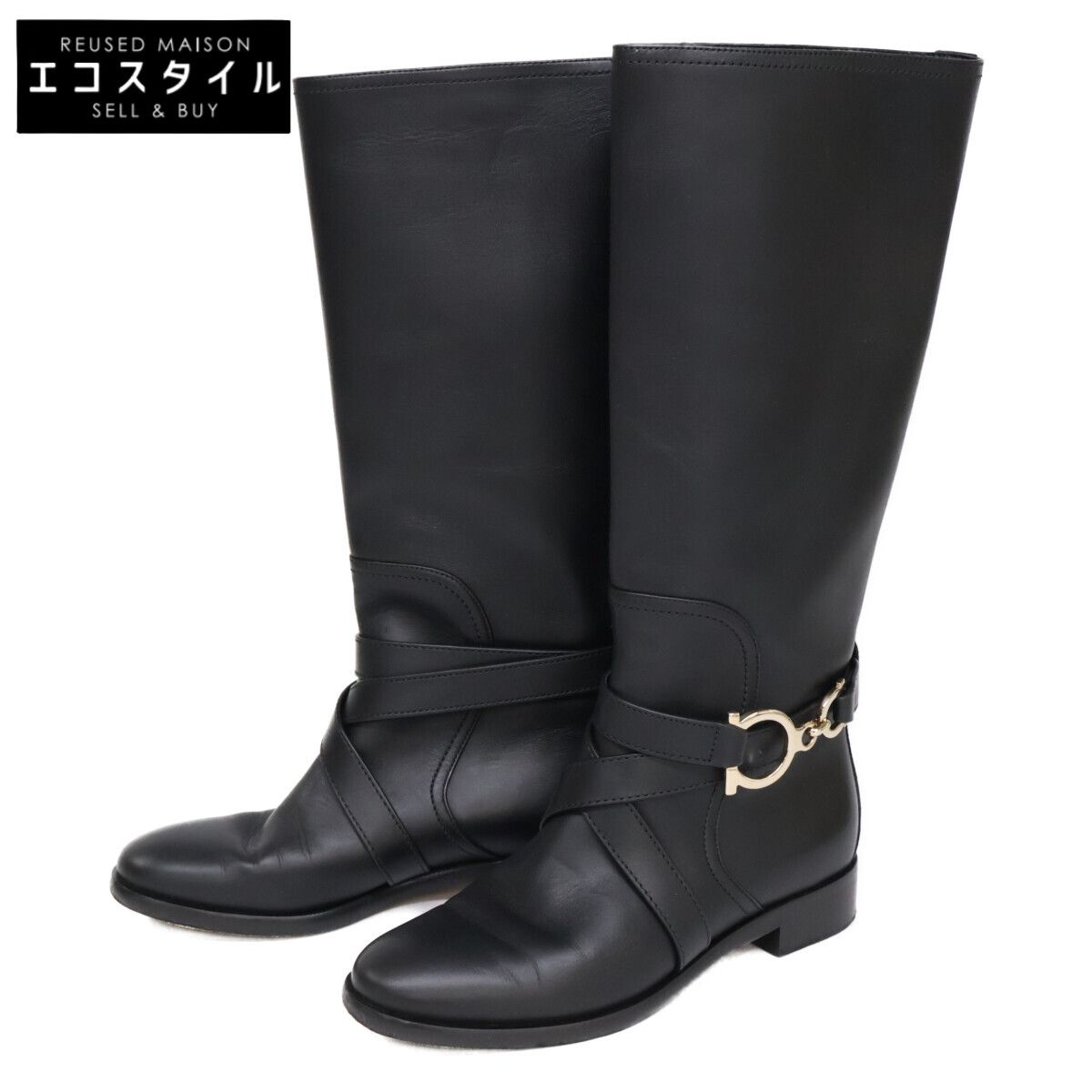 Salvatore Ferragamo サルヴァトーレフェラガモ ガンチーニ金具 SARAH ロングブーツ 6