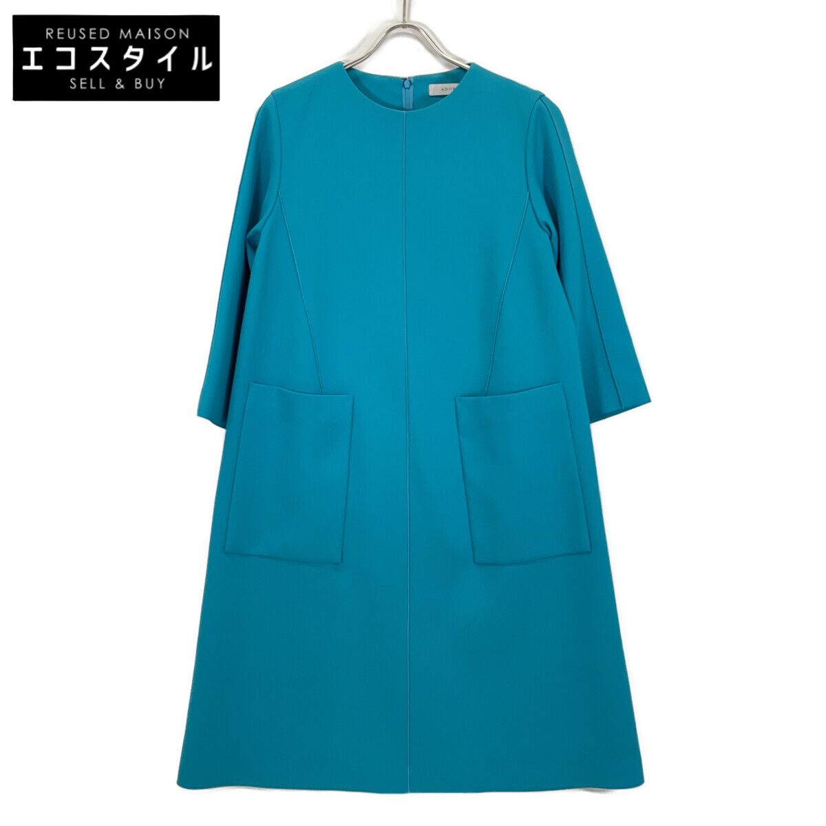 ADORE アドーア 531-1140213 ターコイズブルー ポリエステル クリアボンディングワンピース 36