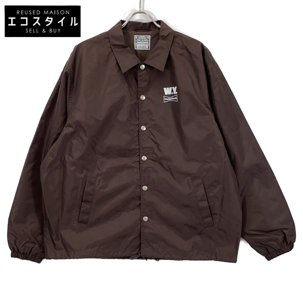 Wasted Youth ウェイステッドユース ﾌﾞﾗｳﾝ ﾅｲﾛﾝ ﾌﾟﾘﾝﾄ ｺｰﾁｼﾞｬｹｯﾄ L
