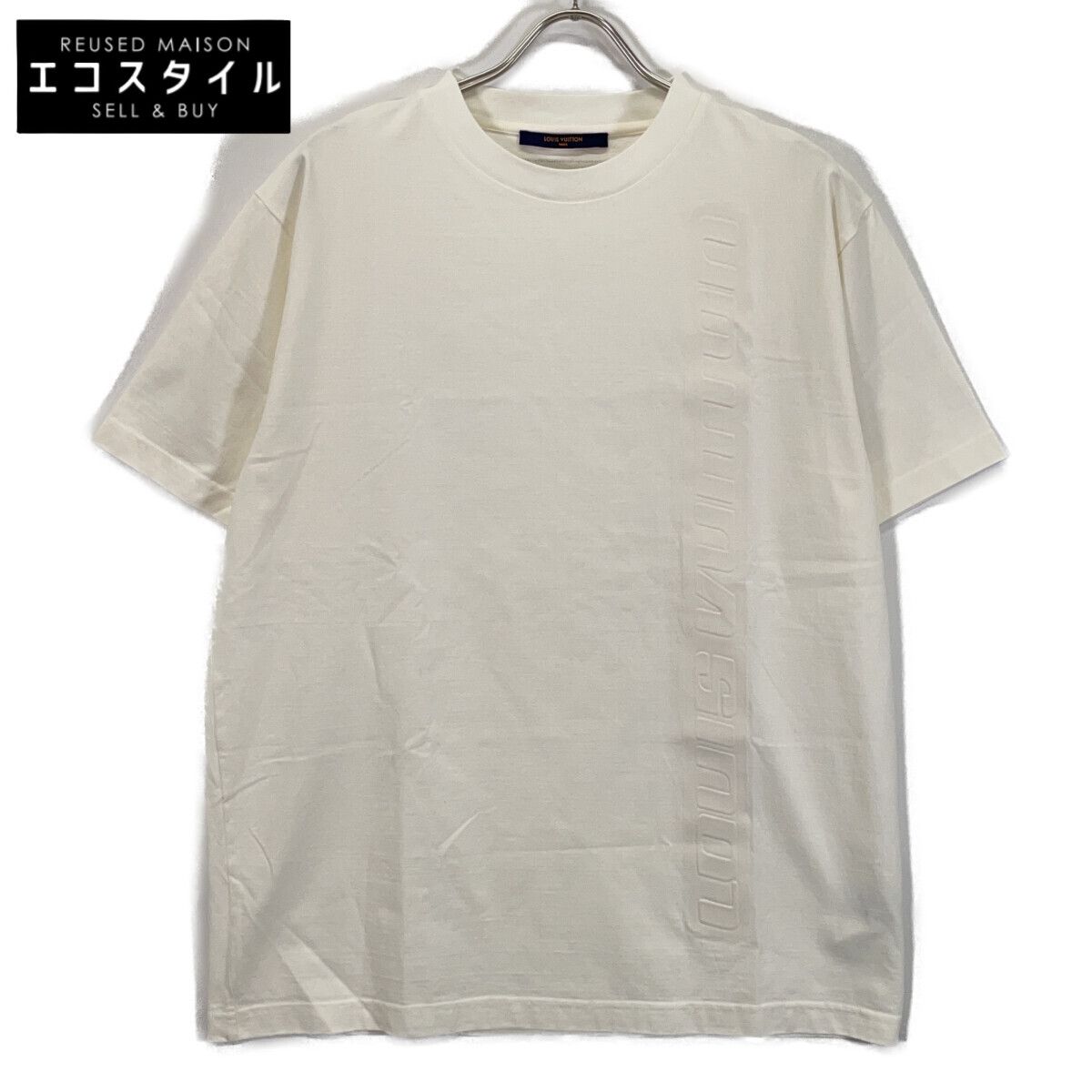 LOUIS VUITTON ルイヴィトン RM212M DT3 HLY22W 21AW ホワイト エンボスロゴ ショートスリーブカットソー Tシャツ L