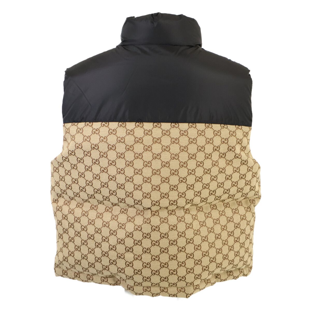 GUCCI グッチ 【新品同様/国内正規】774910 GGコットンキャンバス レザーロゴパッチ ナイロン切替 ダウンベスト 36 GUCCI グッチ 【新品同様/国内正規】774910 GGコットンキャンバス レザーロゴパッチ ナイロン切替 ダウンベスト 36