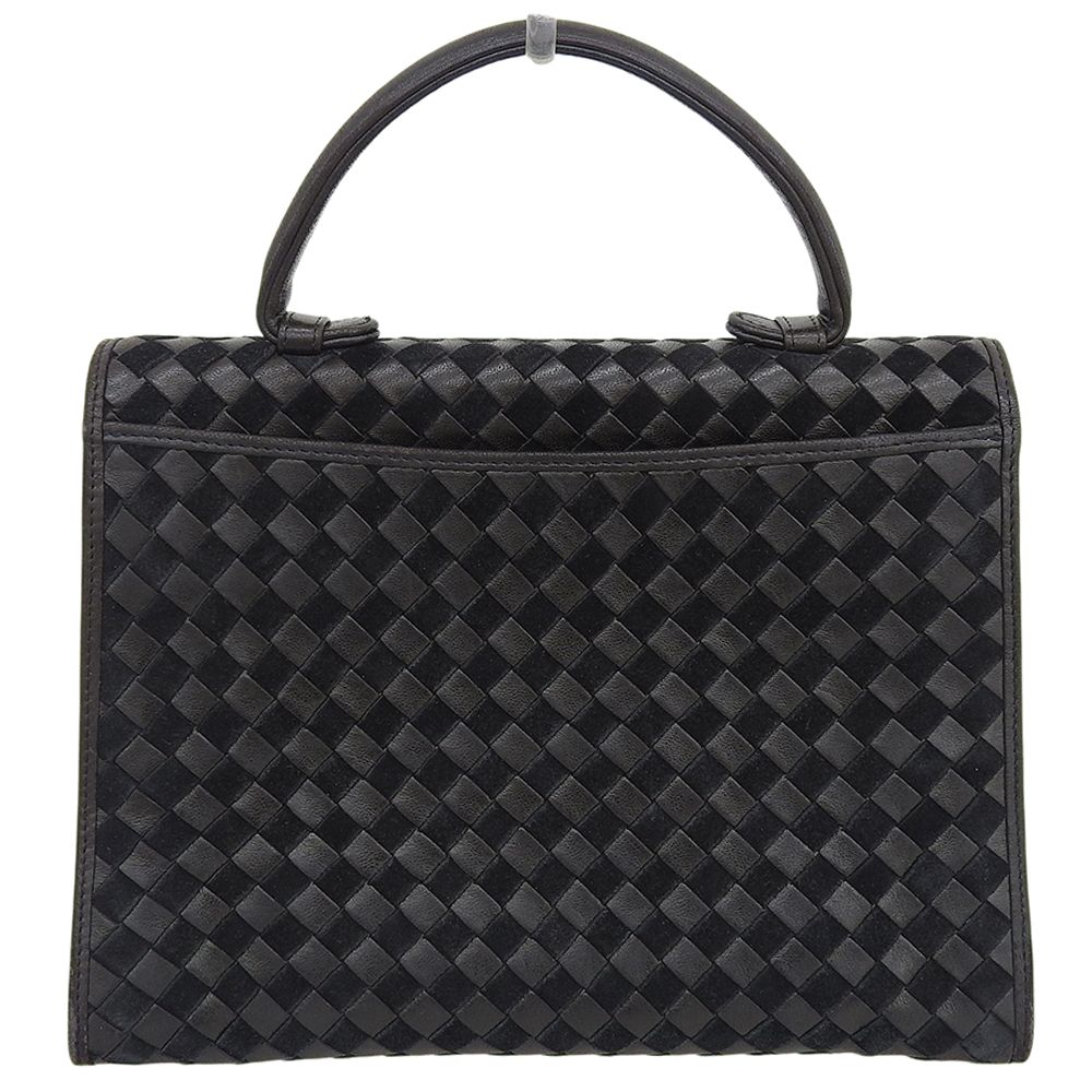BALLY バリー レザー×スエード ヴィンテージ 編み込み レザーハンドバッグ レディース ブラック×ブラウン BALLY バリー レザー×スエード ヴィンテージ 編み込み レザーハンドバッグ レディース ブラック×ブラウン