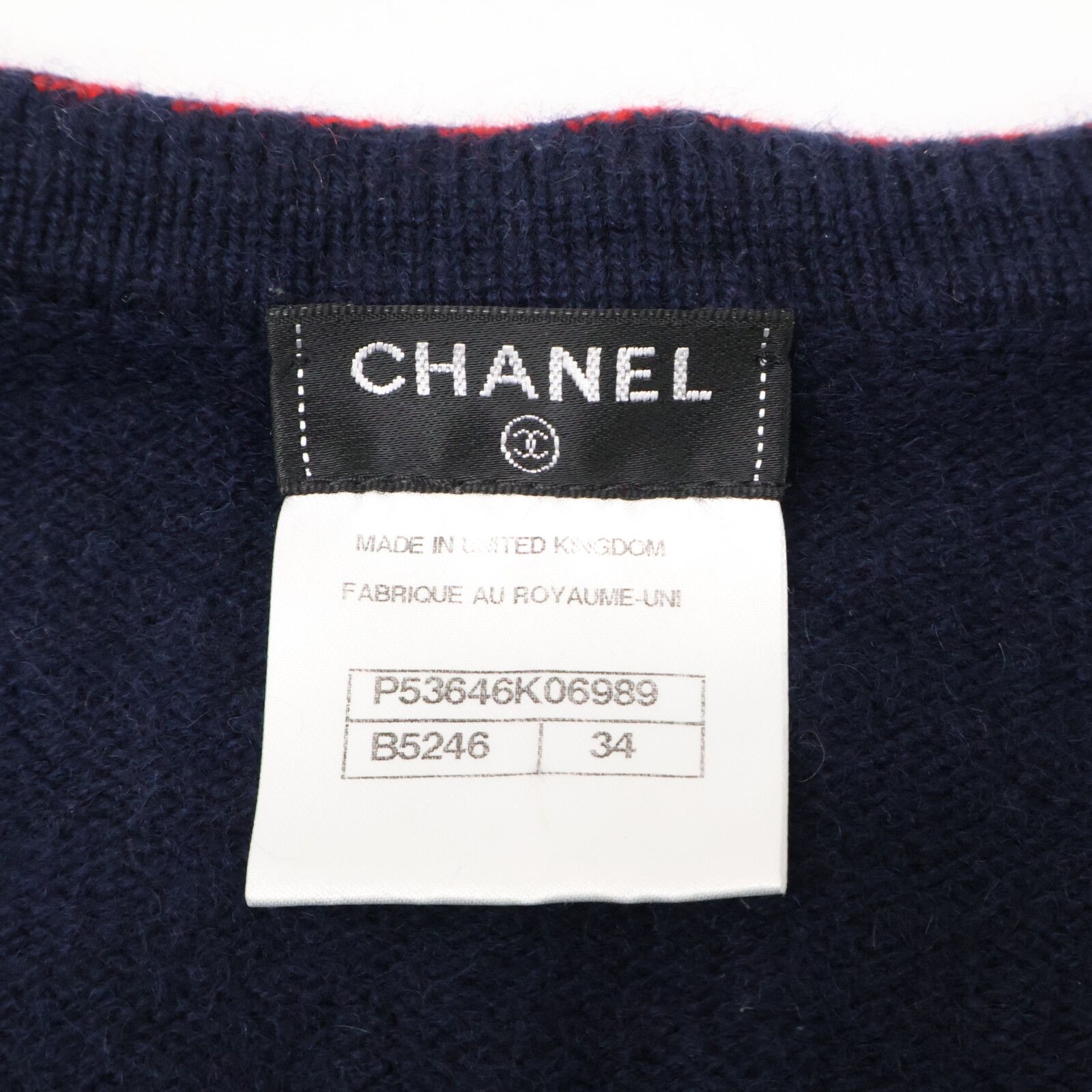 CHANEL シャネル P53646K06989 カシミヤ100% フロントホック カーディガン 34 CHANEL シャネル P53646K06989 カシミヤ100% フロントホック カーディガン 34