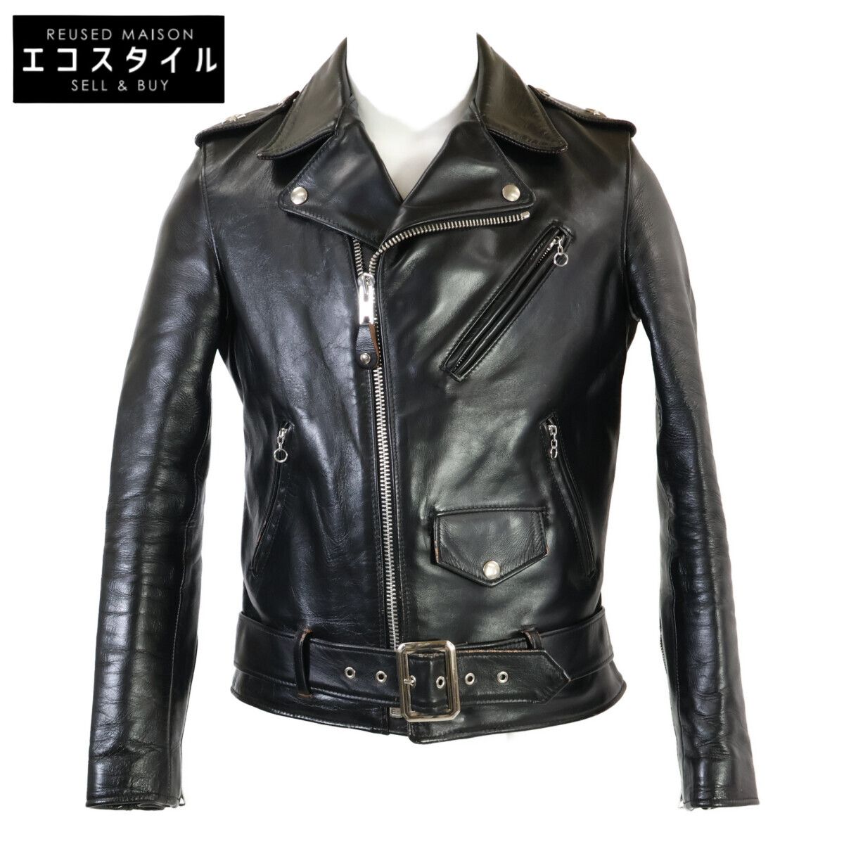 SCHOTT ショット 7822950022 613SJH　直営店限定 SPECIAL HORSEHIDE ONESTAR ホースハイド 茶芯 ダブルライダースジャケット 36