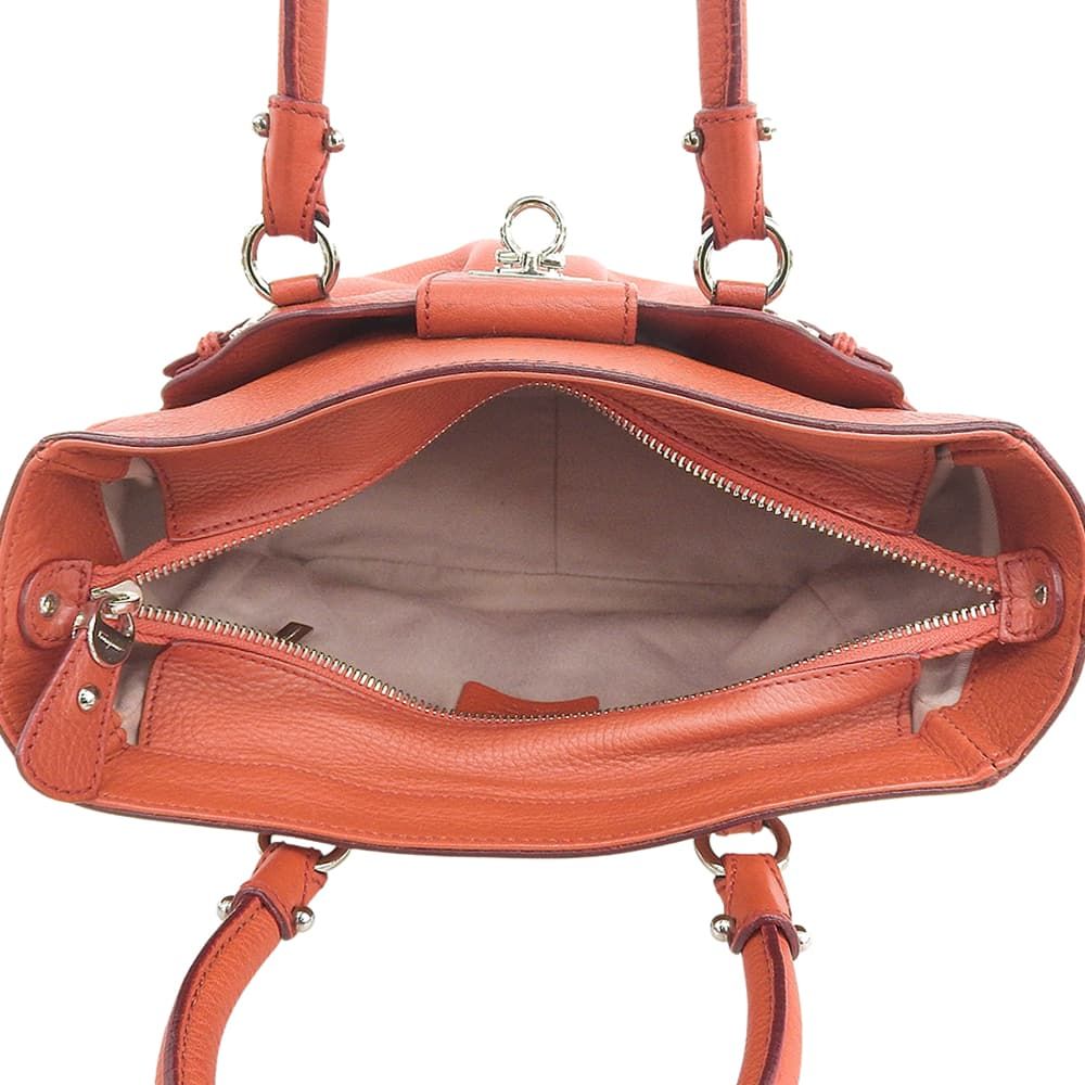 Salvatore Ferragamo サルヴァトーレフェラガモ ガンチーニ 2WAY ショルダーバッグ ハンドバッグ レディース オレンジ AS-21 7421 Salvatore Ferragamo サルヴァトーレフェラガモ ガンチーニ 2WAY ショルダーバッグ ハンドバッグ レディース オレンジ AS-21 7421