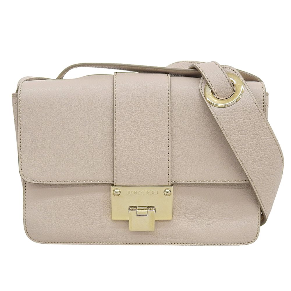 JIMMY CHOO ジミーチュウ REBEL GRC レザーショルダーバッグ レディース ベージュ