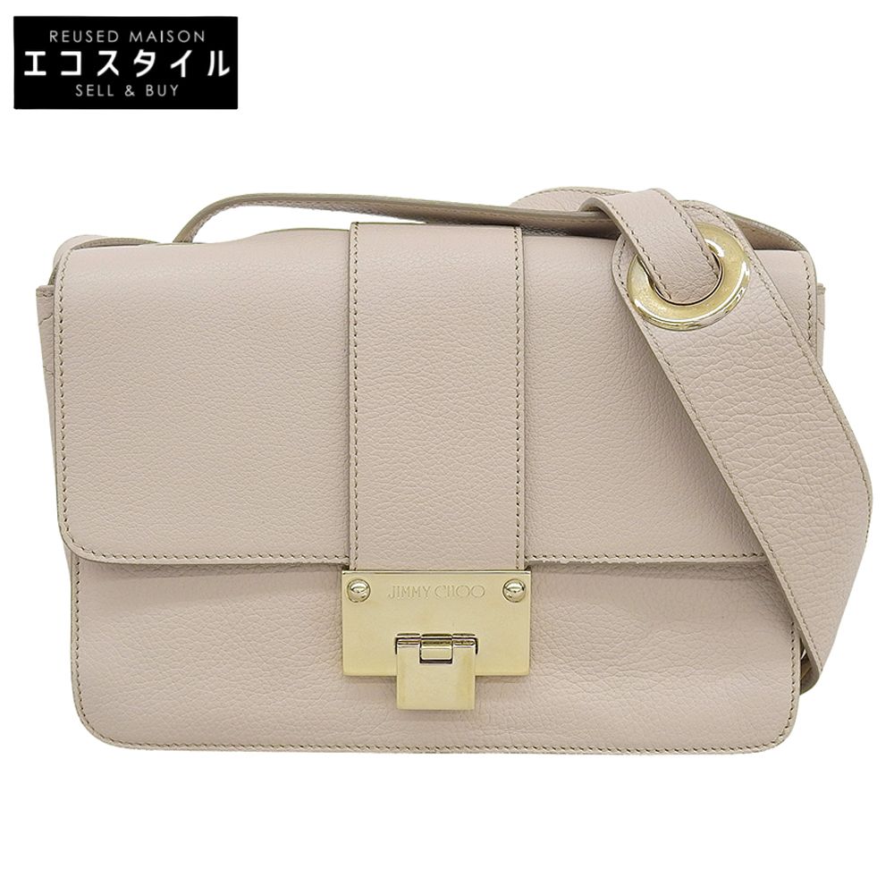 JIMMY CHOO ジミーチュウ REBEL GRC レザーショルダーバッグ レディース ベージュ