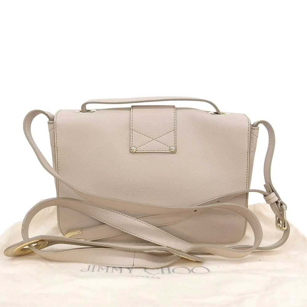 JIMMY CHOO ジミーチュウ REBEL GRC レザーショルダーバッグ レディース ベージュ