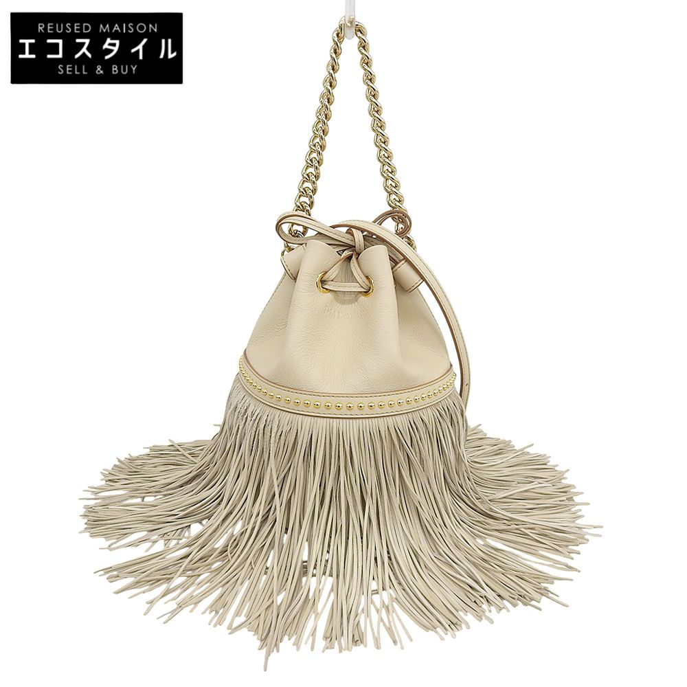 J&MDavidson ジェイアンドエムデヴィッドソン 美品 チェーン フリンジ カーニバル 2WAY ショルダー ハンドバッグ レディース アイボリー 23,431円