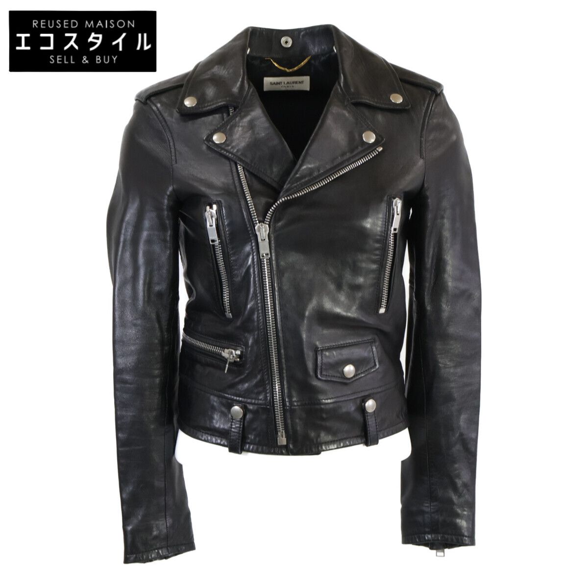 SAINT LAURENT PARIS サンローランパリ 【国内正規】397287 ラムスキン ダブルライダースジャケット 34