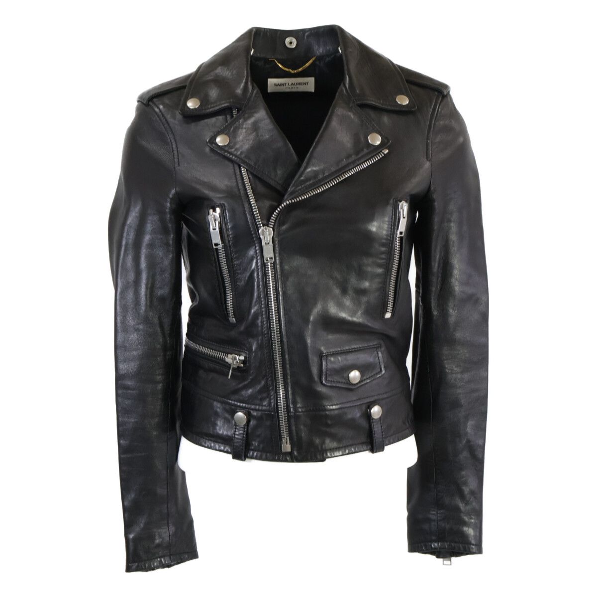 SAINT LAURENT PARIS サンローランパリ 【国内正規】397287 ラムスキン ダブルライダースジャケット 34 SAINT LAURENT PARIS サンローランパリ 【国内正規】397287 ラムスキン ダブルライダースジャケット 34