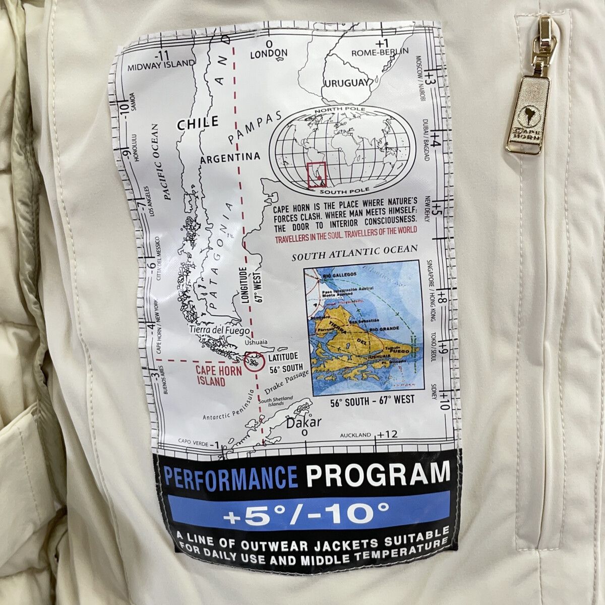 CAPE HORN ケープホーン アイボリー 72576 SALTA ラクーンファー付き ダウンコート 42 CAPE HORN ケープホーン アイボリー 72576 SALTA ラクーンファー付き ダウンコート 42