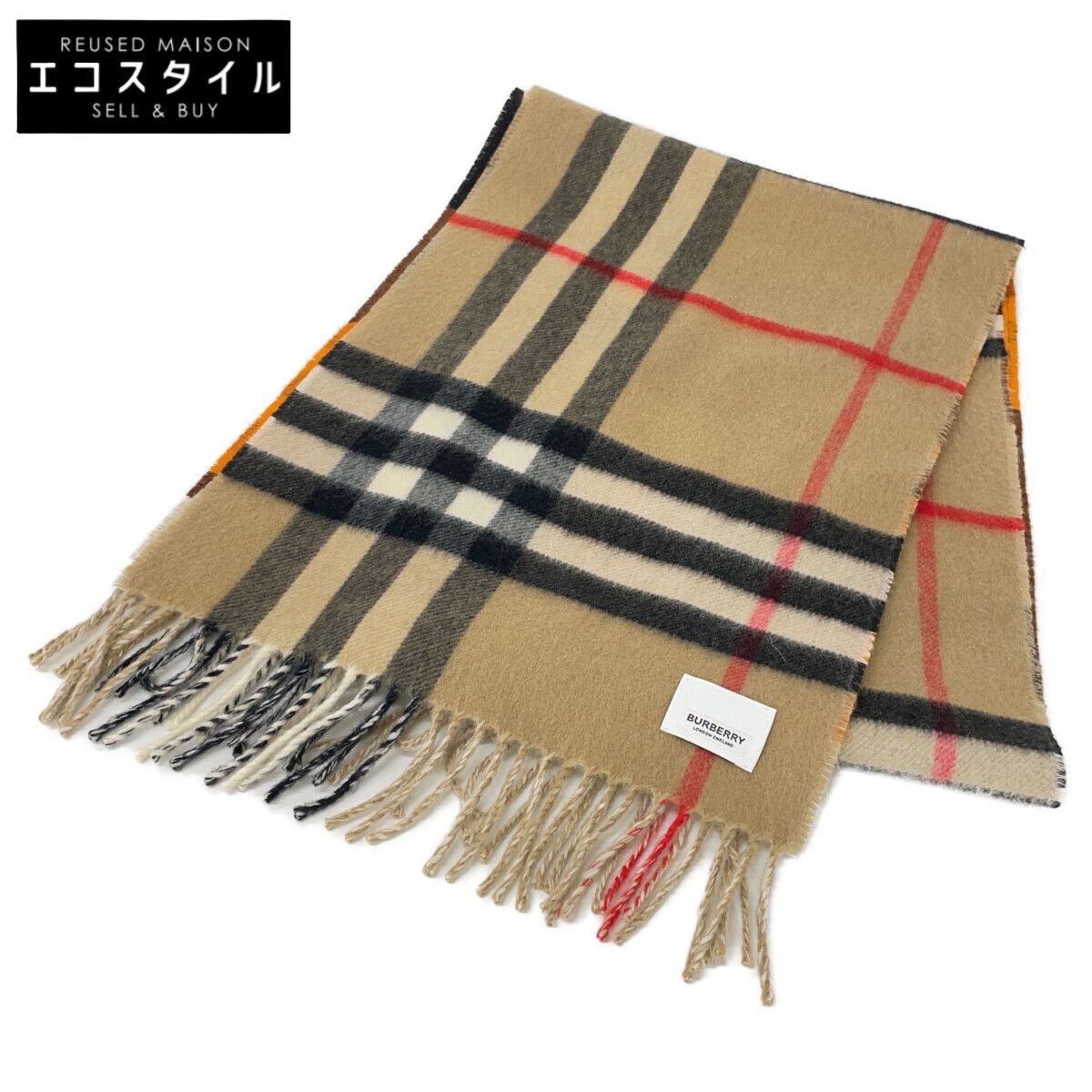 BURBERRY バーバリー チェック リバーシブル フリンジ
