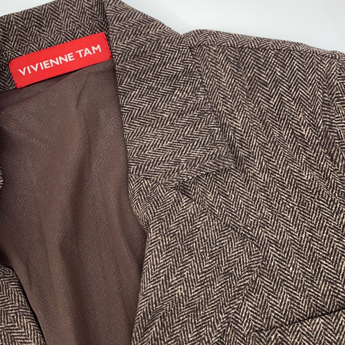 VIVIENNE TAM ヴィヴィアンタム 25SS ﾍﾞｰｼﾞｭ ﾚｻﾞｰﾗｲｸ×ﾃﾞﾆﾑｼﾞｬｹｯﾄ 38