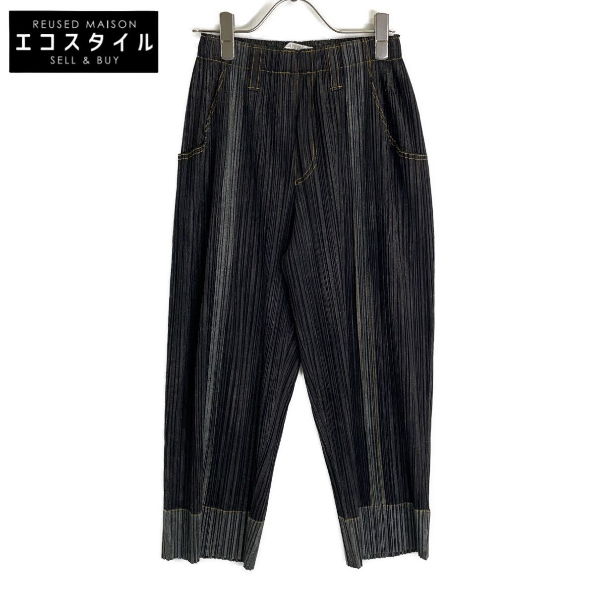 PLEATS PLEASE プリーツプリーズ PP91-JF422 ﾌﾞﾗｯｸ ﾃﾞﾆﾑ転写ﾊﾟﾝﾂ 3