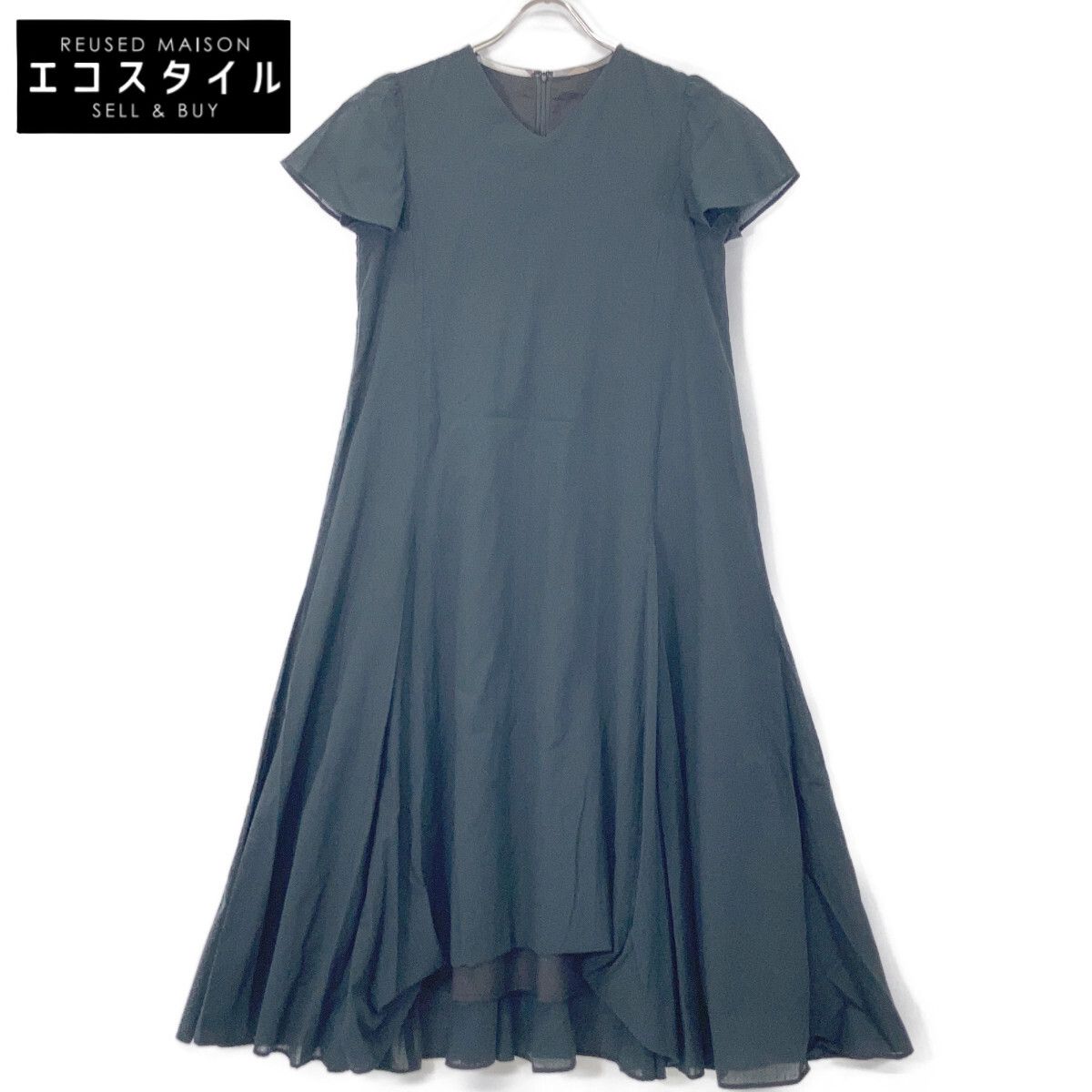 BLUE LABEL CRESTBRIDGE ブルーレーベルクレストブリッジ 25年製 ﾌﾞﾗｯｸ ｽﾊﾟﾝｼｱｰﾛｰﾝﾄﾞﾚｽ 36