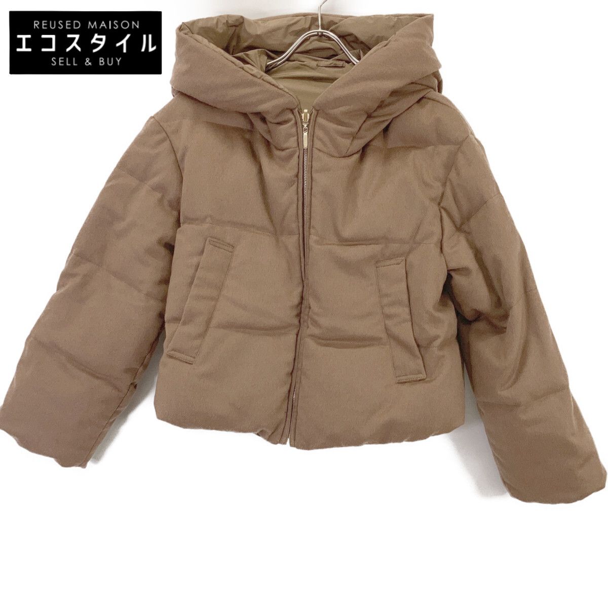 Max MaraWEEKEND マックスマーラウィークエンド 2529486145 THE CUBE ｷｬﾒﾙ ｸﾛｯﾌﾟﾄﾞ ﾘﾊﾞｰｼﾌﾞﾙﾀﾞｳﾝJKT 38