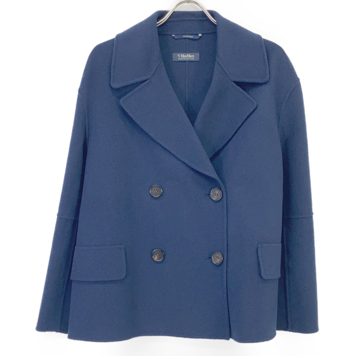 S MaxMara エスマックスマーラ 24190410316 クチートアマーノ ダブルブレストショートコート ネイビー 42 S MaxMara エスマックスマーラ 24190410316 クチートアマーノ ダブルブレストショートコート ネイビー 42