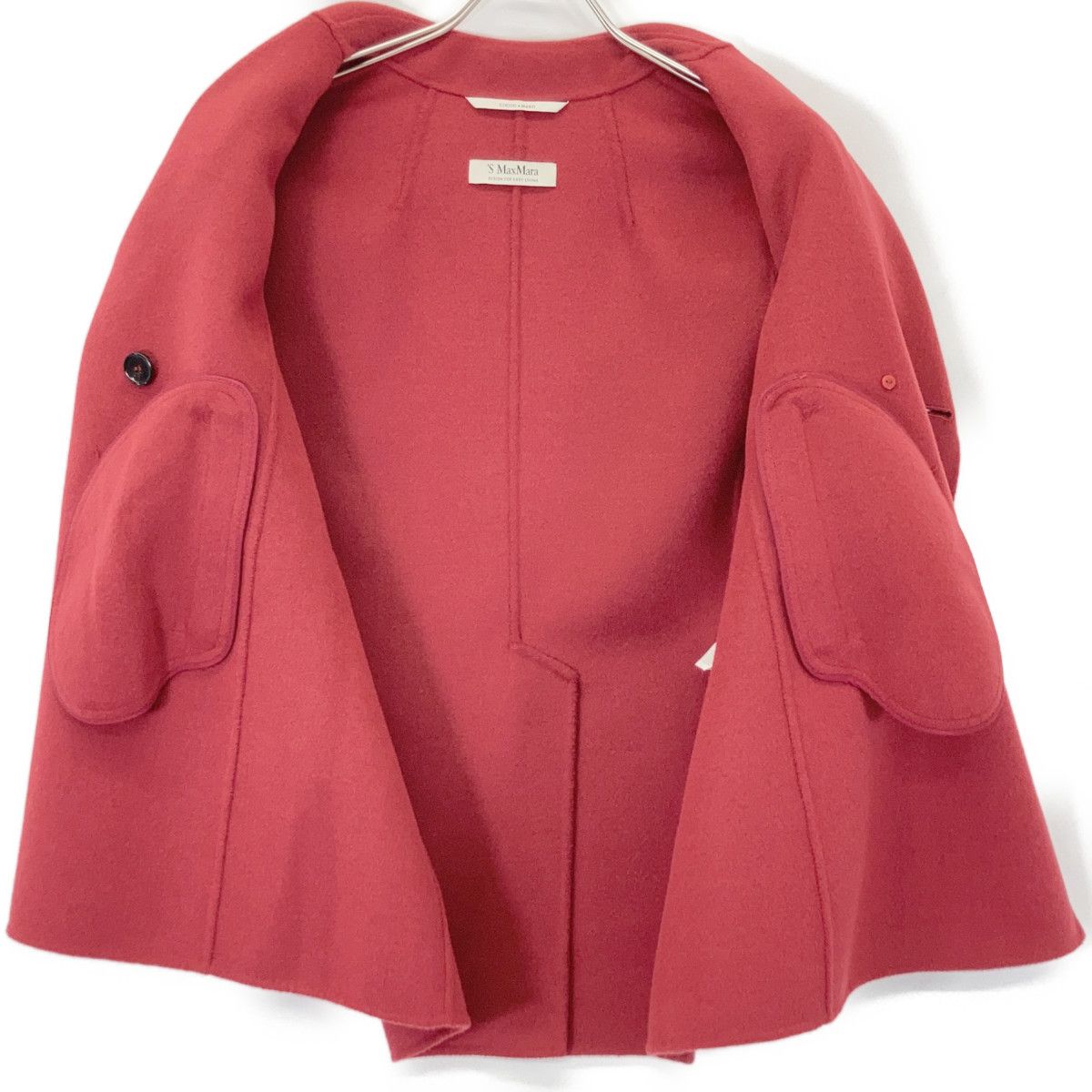 S MaxMara エスマックスマーラ 904102016 クチートアマーノ ダブルブレストショートコート レッド 36 S MaxMara エスマックスマーラ 904102016 クチートアマーノ ダブルブレストショートコート レッド 36
