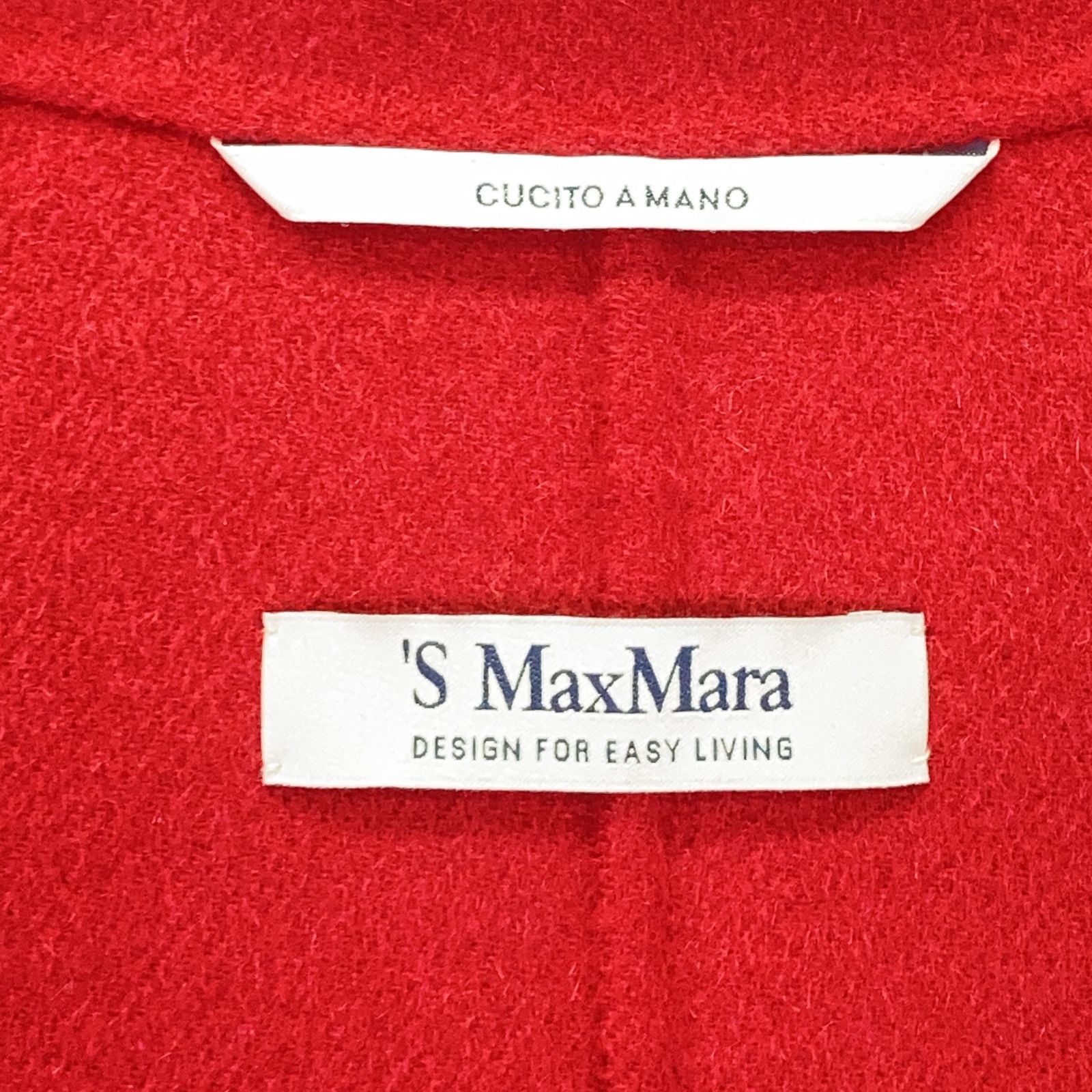 S MaxMara エスマックスマーラ 904102016 クチートアマーノ ダブルブレストショートコート レッド 36 S MaxMara エスマックスマーラ 904102016 クチートアマーノ ダブルブレストショートコート レッド 36