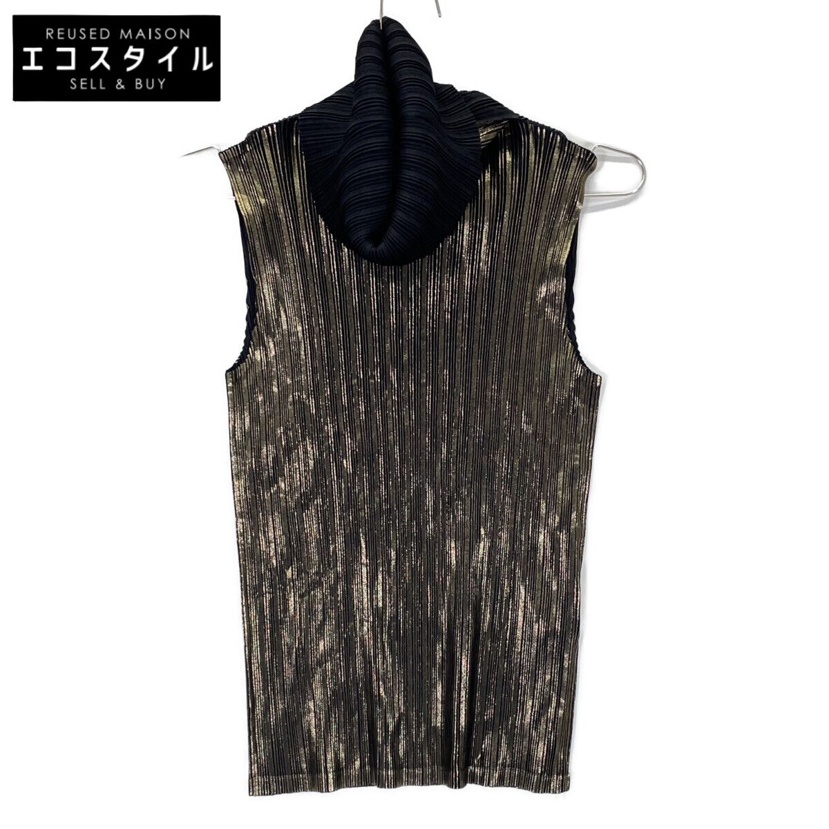 PLEATS PLEASE プリーツプリーズ ﾌﾞﾗｯｸ/ｺﾞｰﾙﾄﾞ PP03-FK352 ﾀｰﾄﾙﾈｯｸﾄｯﾌﾟｽ 3 17,827円