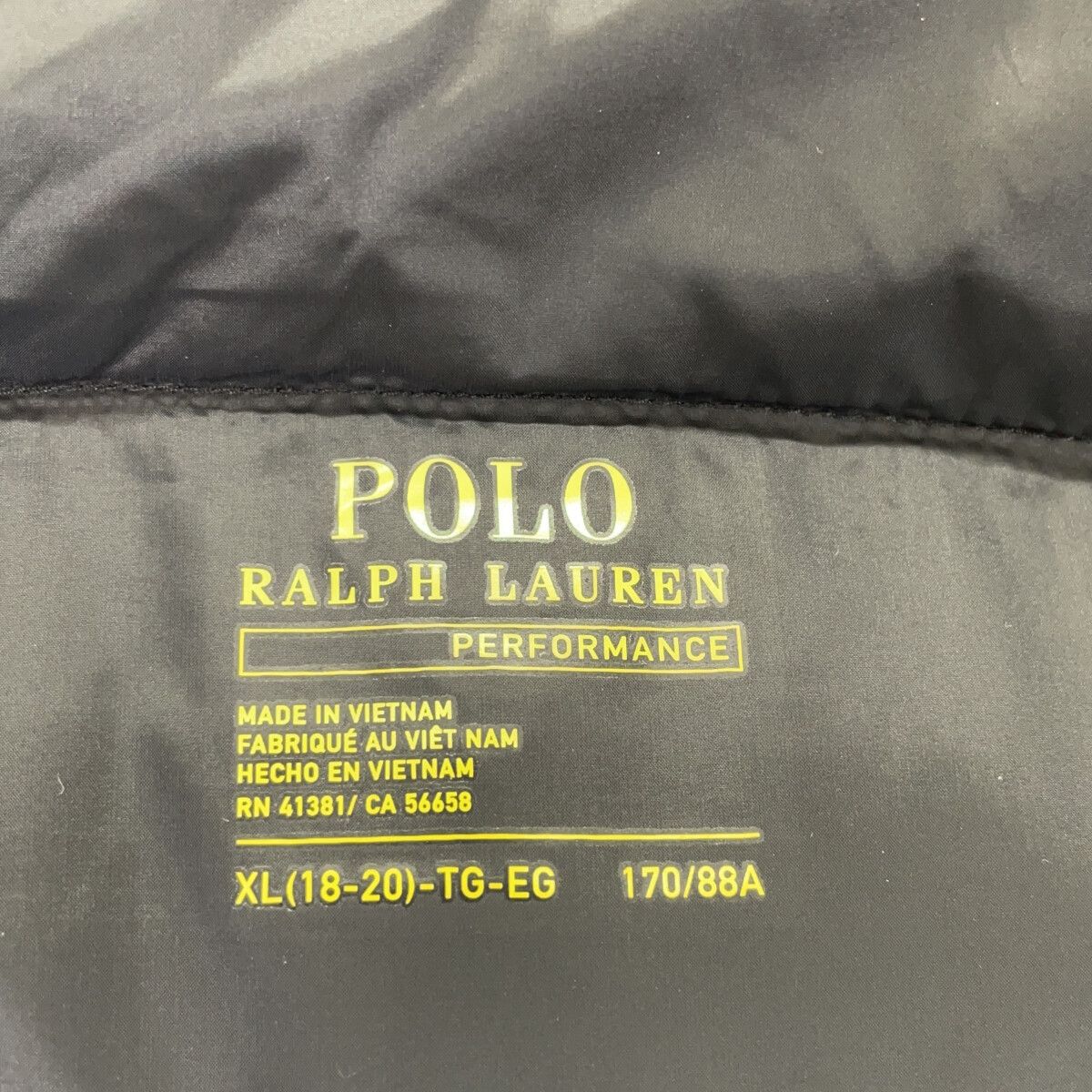 POLO RALPH LAUREN ポロ ラルフローレン ﾌﾞﾗｯｸ×ｸﾞﾚｰ ﾀﾞｳﾝｼﾞｬｹｯﾄ XL