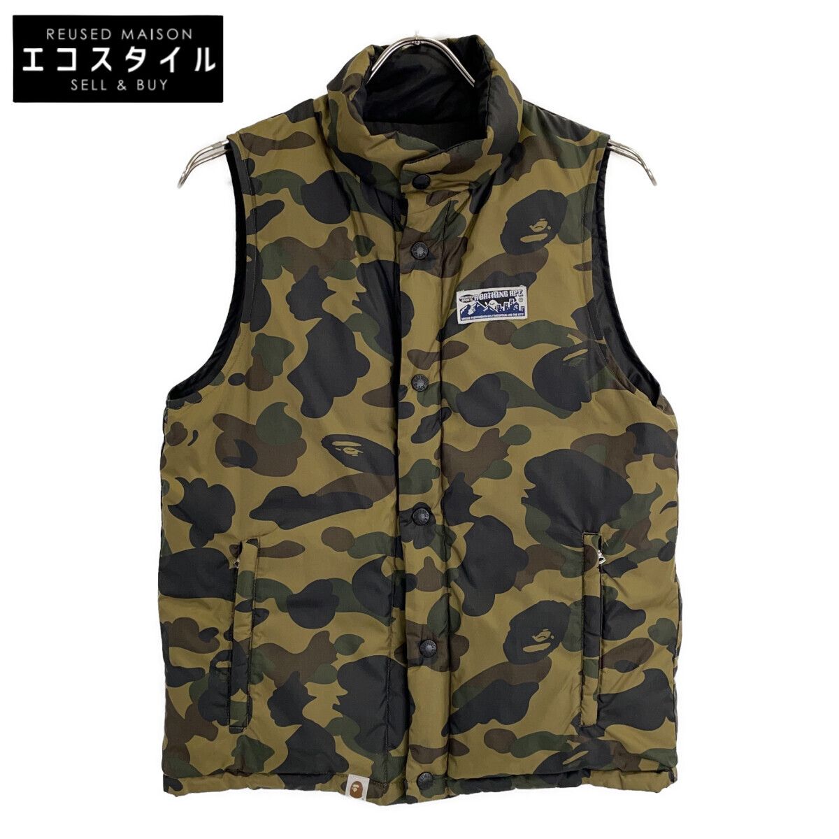 A BATHING APE アベイシングエイプ ﾌﾞﾗｯｸ×ｵﾘｰﾌﾞﾄﾞﾗﾌﾞｶﾗｰ ｴｲﾌﾟｶﾓ ﾘﾊﾞｰｼﾌﾞﾙ ﾀﾞｳﾝﾍﾞｽﾄ