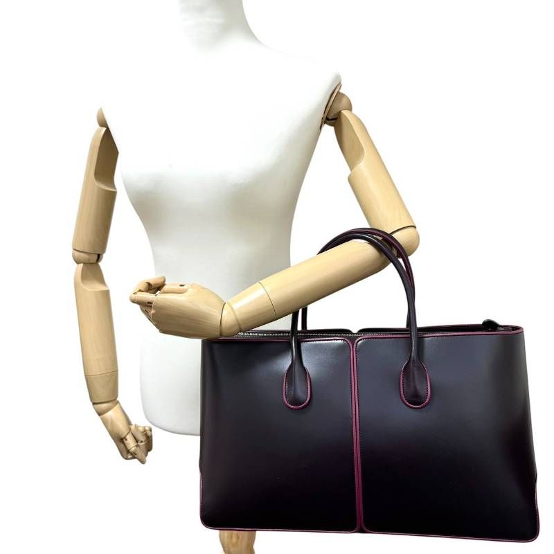 ☆★希少★TOD'S トッズ★トートバッグ 大きめ A4収納可 保存袋 ボルドー パープル ロゴ★♯2506 ☆★希少★TOD'S トッズ★トートバッグ 大きめ A4収納可 保存袋 ボルドー パープル ロゴ★♯2506