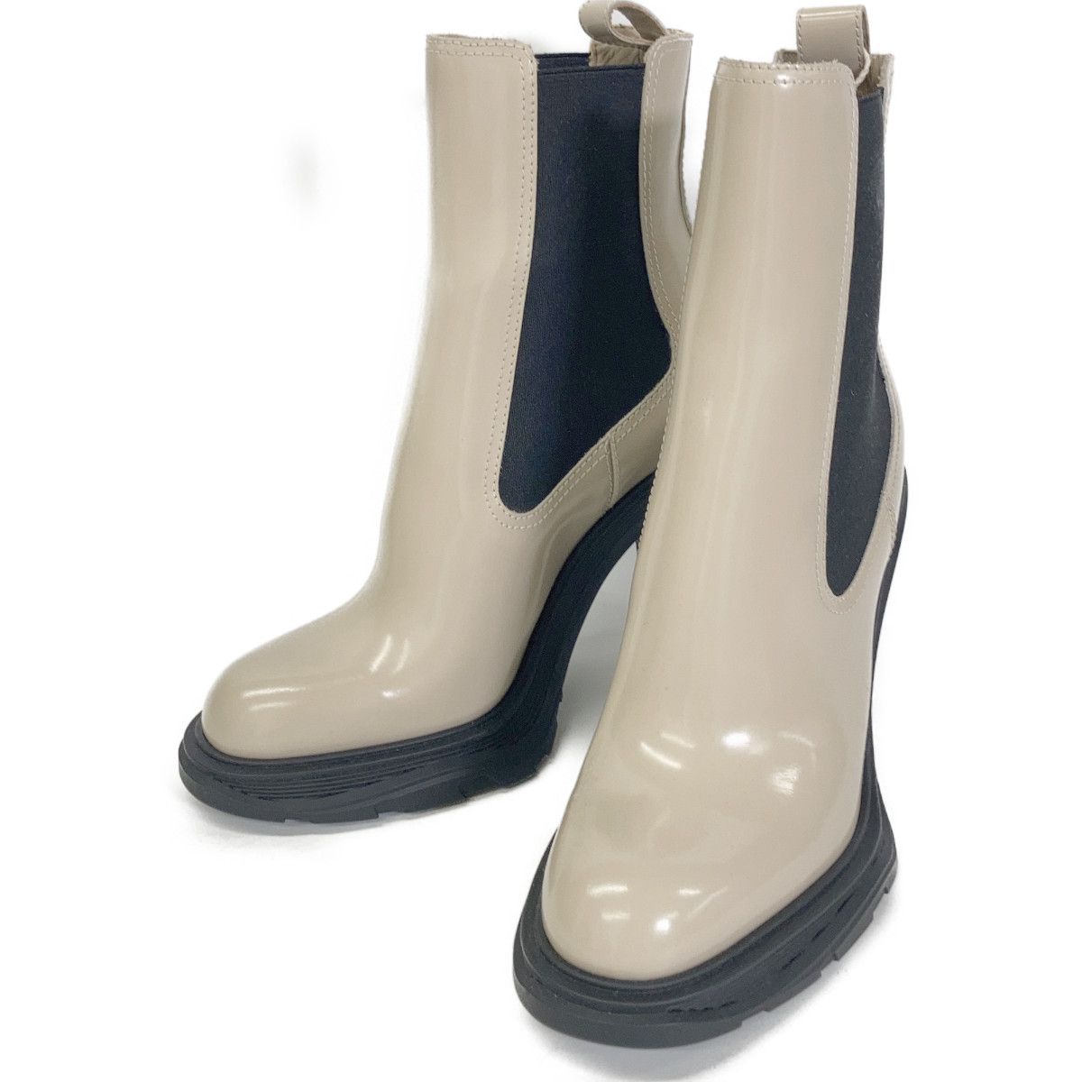Alexander McQueen アレキサンダーマックイーン 【新品同様】21年製 678530 パテント ハイヒール サイドゴアブーツ 36 1/2 Alexander McQueen アレキサンダーマックイーン 【新品同様】21年製 678530 パテント ハイヒール サイドゴアブーツ 36 1/2