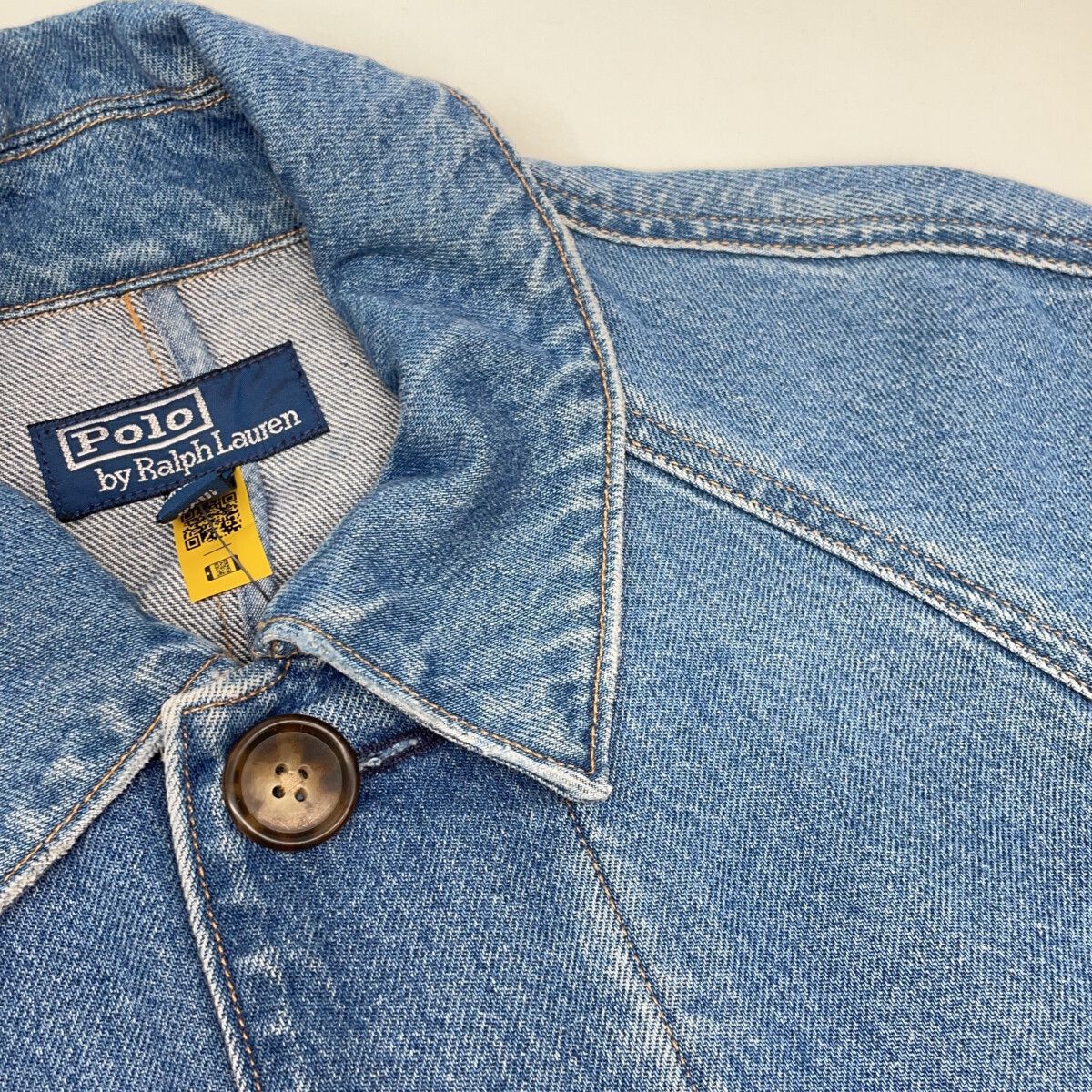 POLO RALPH LAUREN ポロ ラルフローレン ブルー デニムミディシングルジャケット S POLO RALPH LAUREN ポロ ラルフローレン ブルー デニムミディシングルジャケット S
