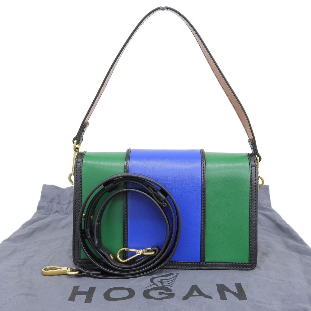 HOGAN ホーガン 美品 トリコカラー 2WAY ボックスバッグ ハンドバッグ ショルダーバッグ レディース マルチカラー HOGAN ホーガン 美品 トリコカラー 2WAY ボックスバッグ ハンドバッグ ショルダーバッグ レディース マルチカラー