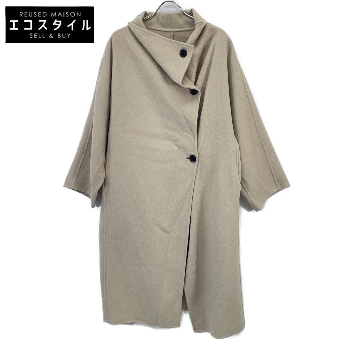Rouge vif ルージュヴィフ 3145-00-00001 ベージュ スーパー140s変形リバーコート 36
