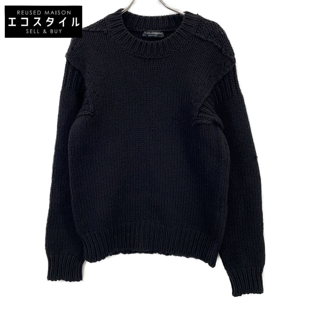 DOLCE&GABBANA ドルチェアンドガッバーナ ﾌﾞﾗｯｸ ｳｰﾙ ﾛｰｹﾞｰｼﾞ ﾆｯﾄ