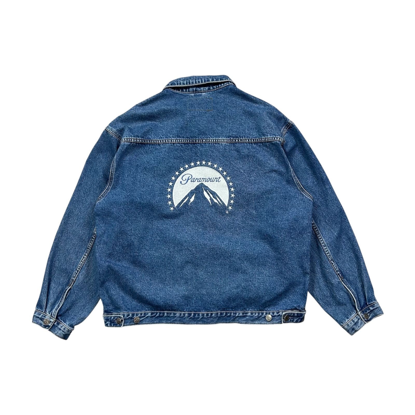 00s PARAMOUNT ロゴ パラマウント・ピクチャーズ 映画 企業 PORT AUTHORITY デニムジャケット SIZE XL