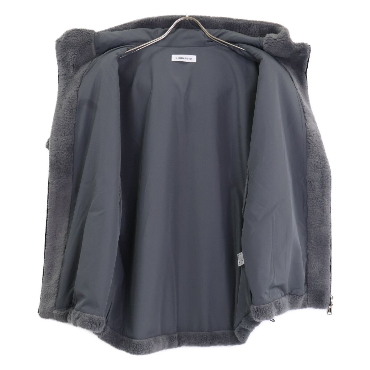 LIGNAGGIO リナージオ 【美品】ジップアップ フェイクファー フーディ ジレ/ M