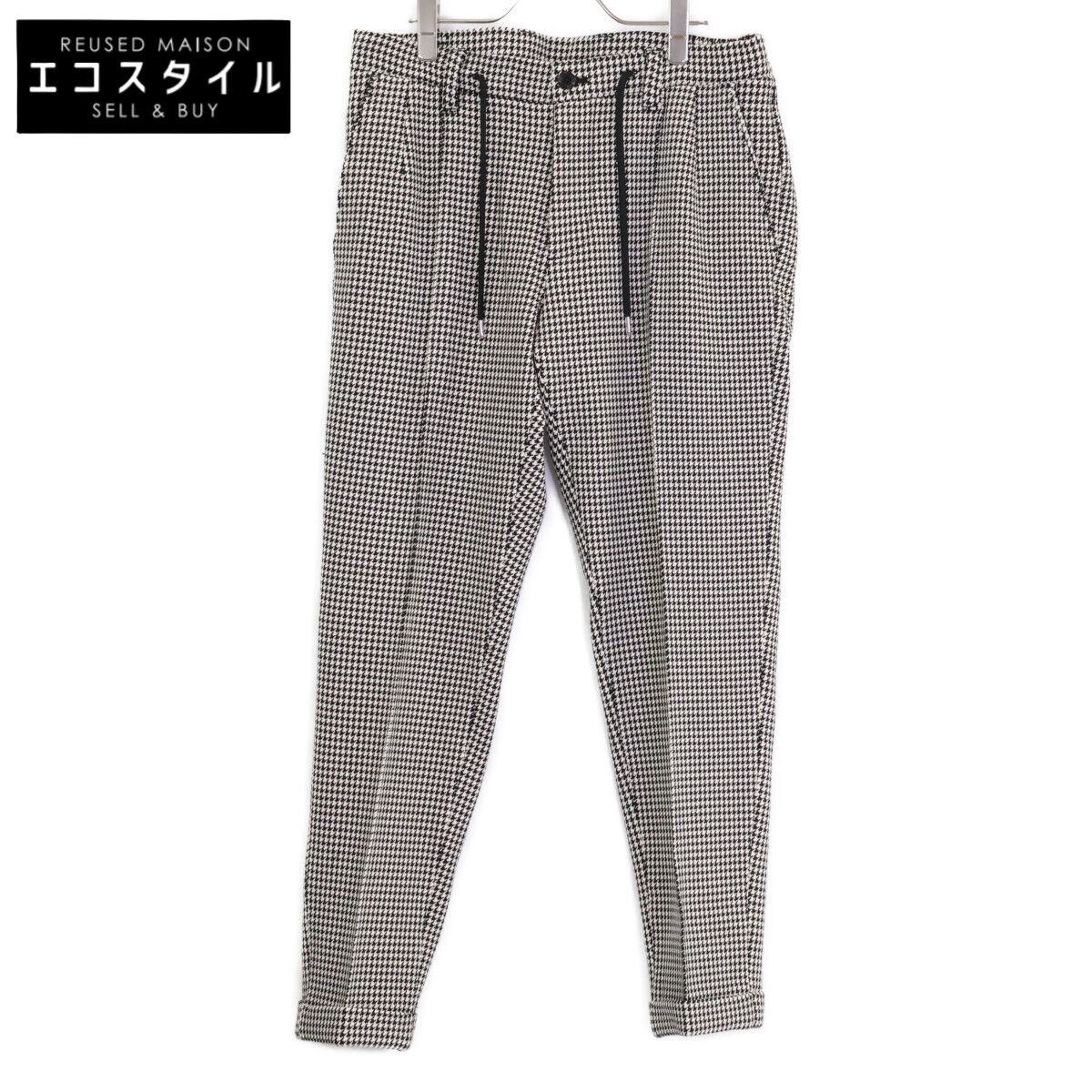 1piu1uguale3 ウノピゥウノウグァーレトレ 【美品】MRP635-POE505 COMFY CREASE SLACKS ハウンドトゥース スラックス VI