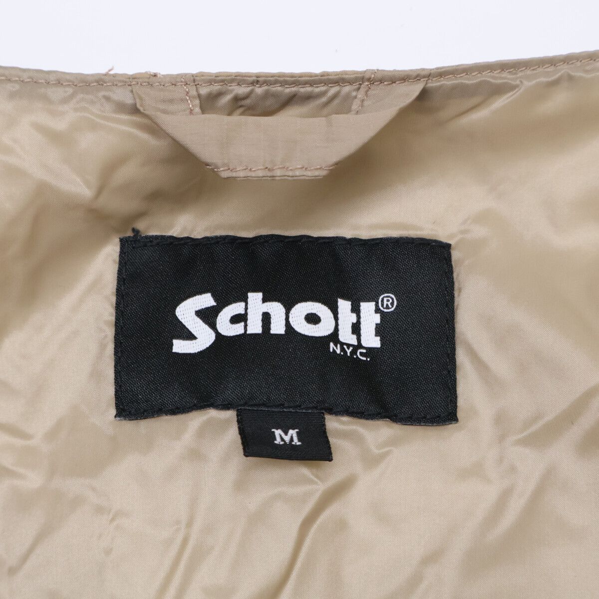 SCHOTT ショット 【×TAION】25SS ﾍﾞｰｼﾞｭ ﾅｲﾛﾝ ﾀﾞｳﾝﾍﾞｽﾄ M