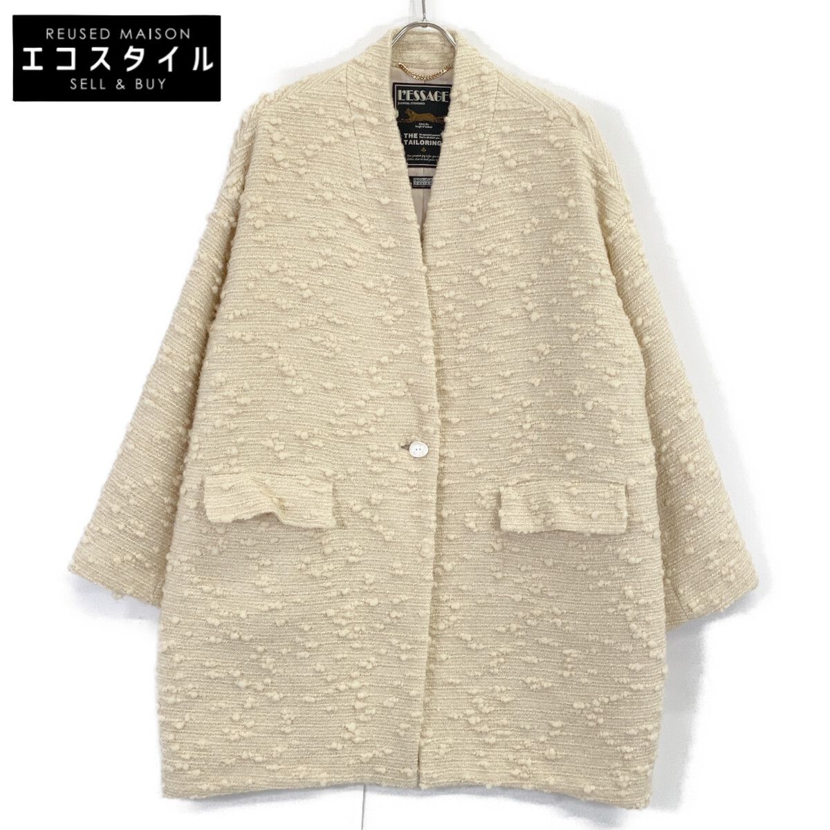JOURNAL STANDARD L'ESSAGE ジャーナルスタンダード レサージュ ｱｲﾎﾞﾘｰ ﾂｲｰﾄﾞ 1ﾎﾞﾀﾝ ｺｸｰﾝﾐﾄﾞﾙｺｰﾄ F